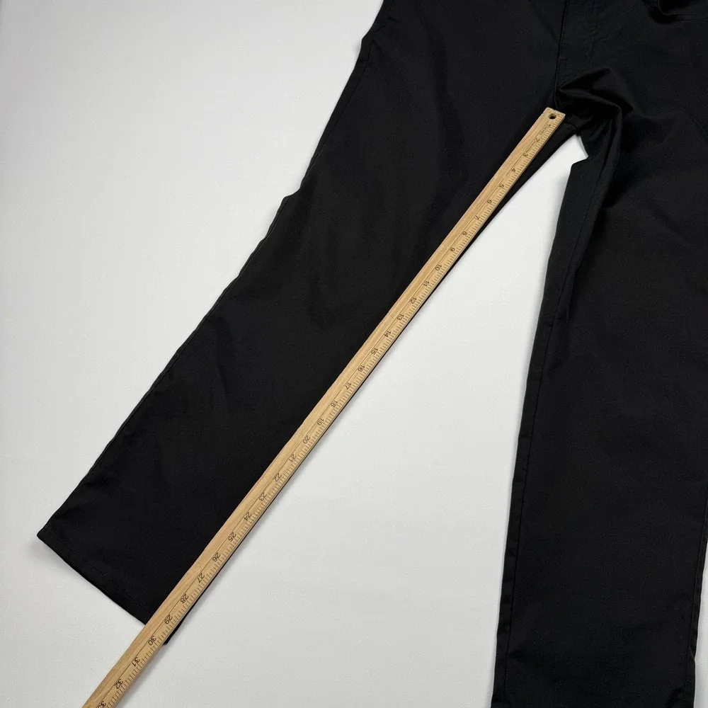 Peter Millar Pants Mens 32x30 Black Polyester Microfiber Chino 5 Pocket Casual